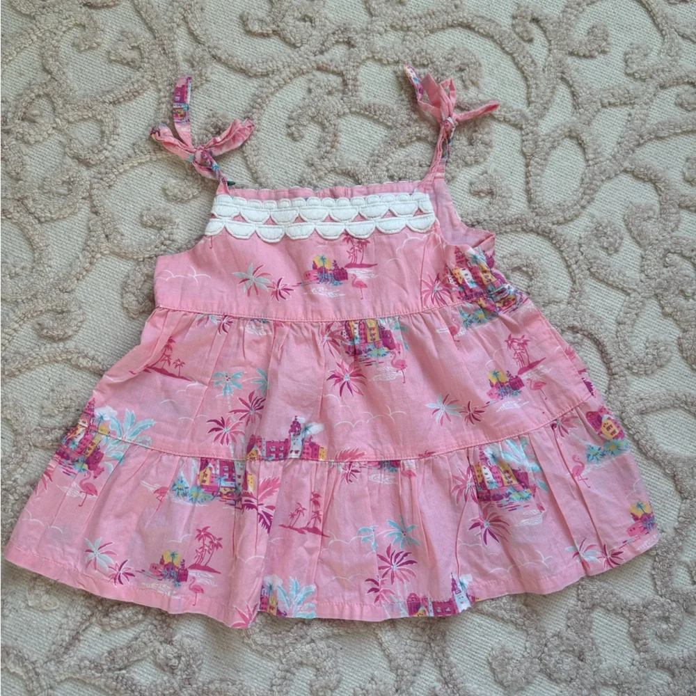 Janie and Jack Pink Tropical Dress - Picture 1 of 3